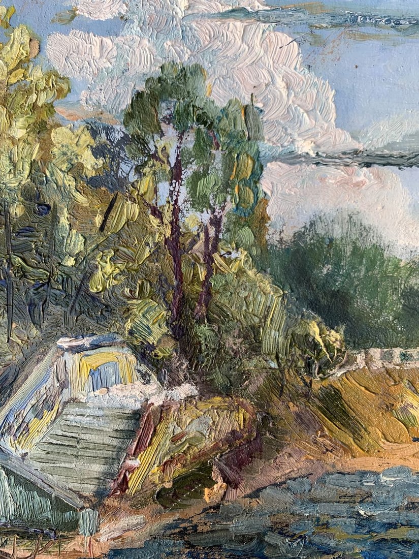Oil painting City park with a lake Leonid Maistrenko - 6