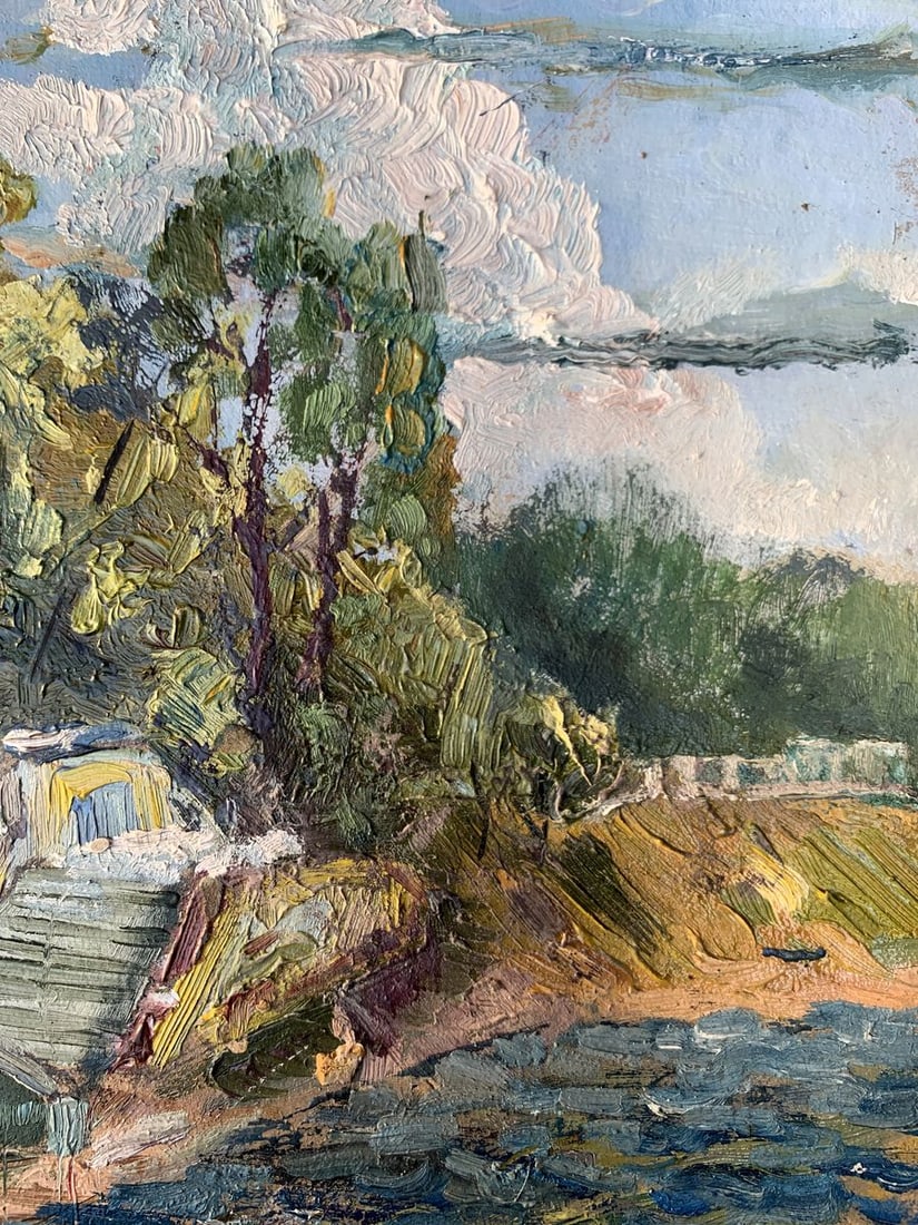 Oil painting City park with a lake Leonid Maistrenko - 8