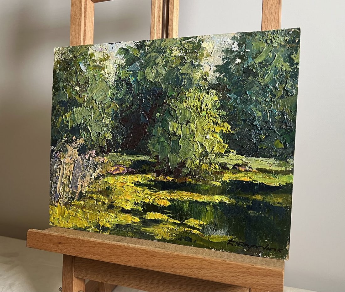 Oil painting In the forest pond Boris Serdyuk - 2