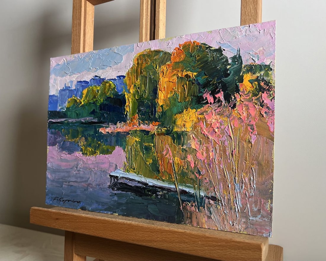 Oil painting Evening on the lake Boris Serdyuk - 2