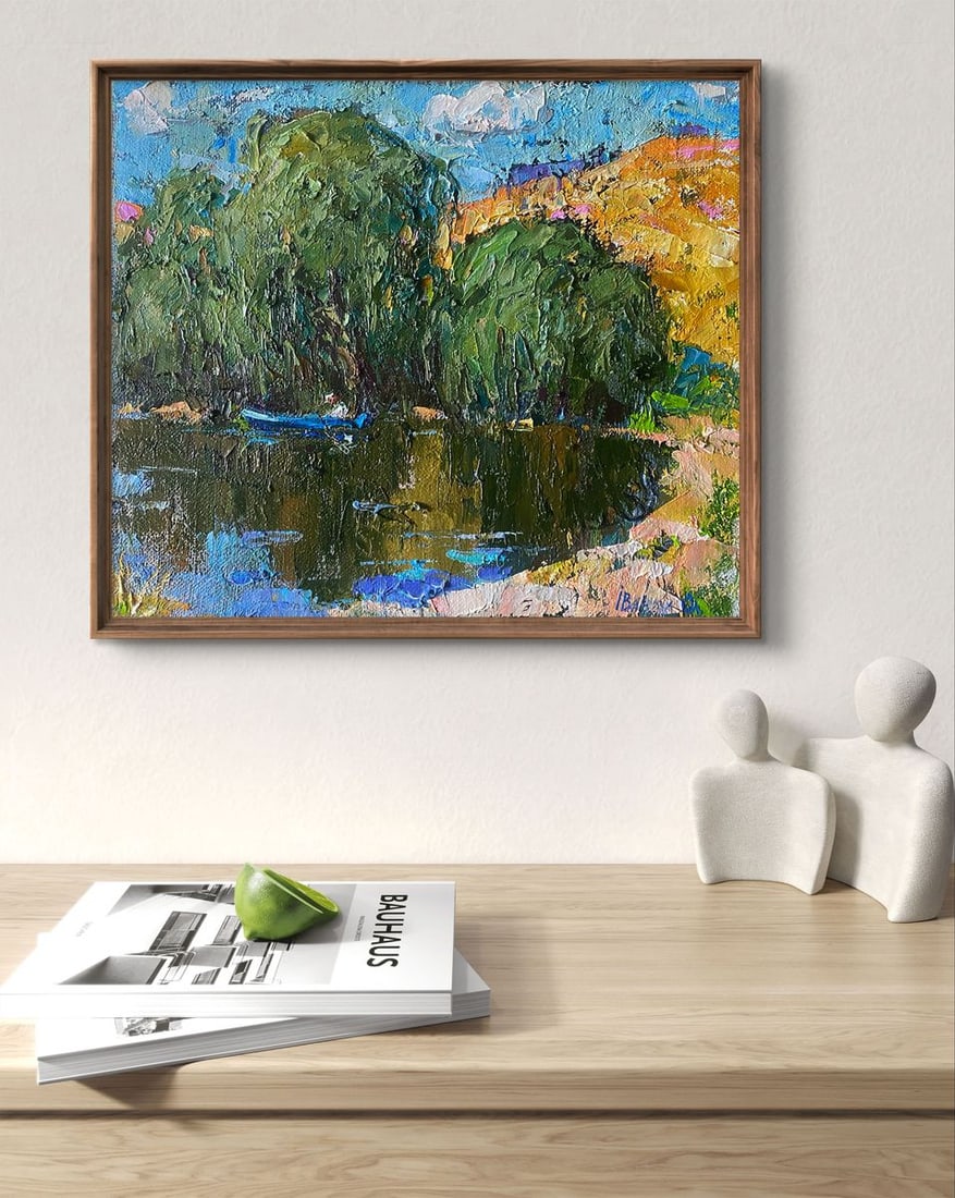 Oil painting In a boat on the lake Alex Kalenyuk - 2