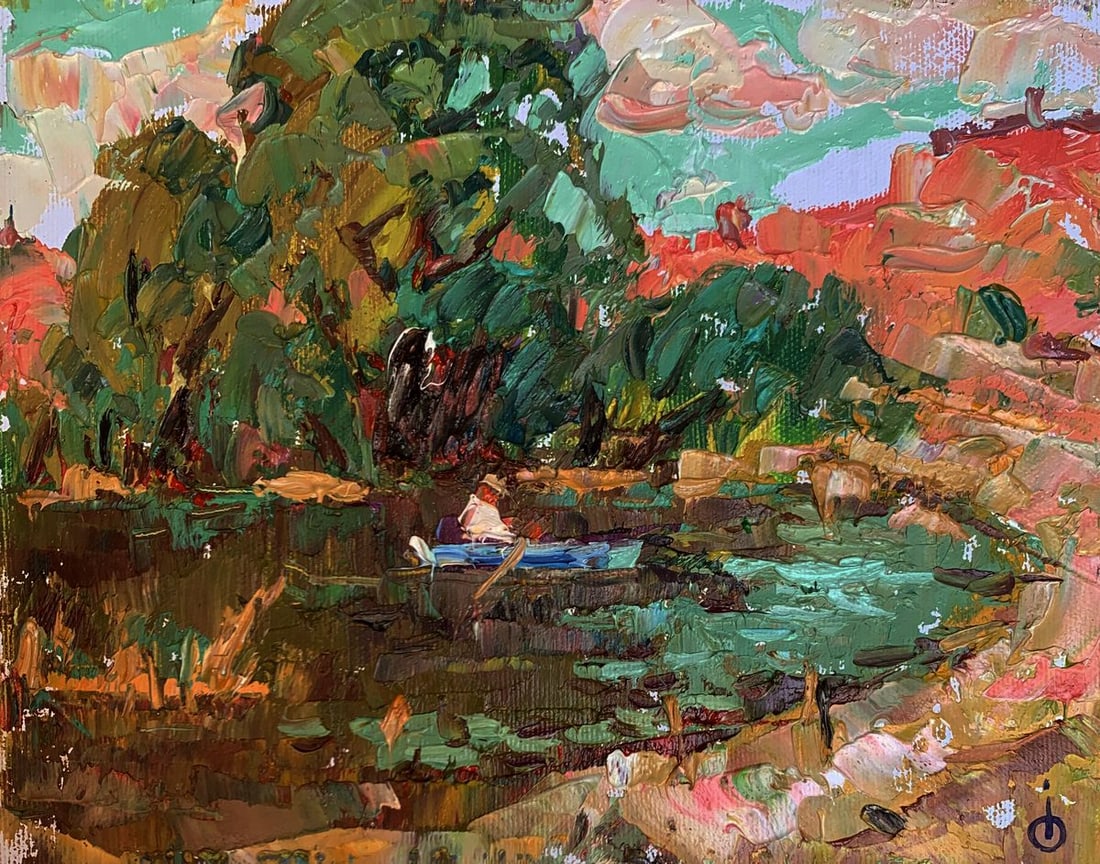 Oil painting On a blue boat Alex Kalenyuk (1 of 12)