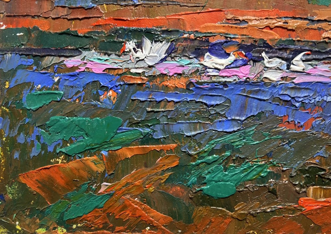 Oil painting Evening by the lake Oksana Kalenyuk - 5