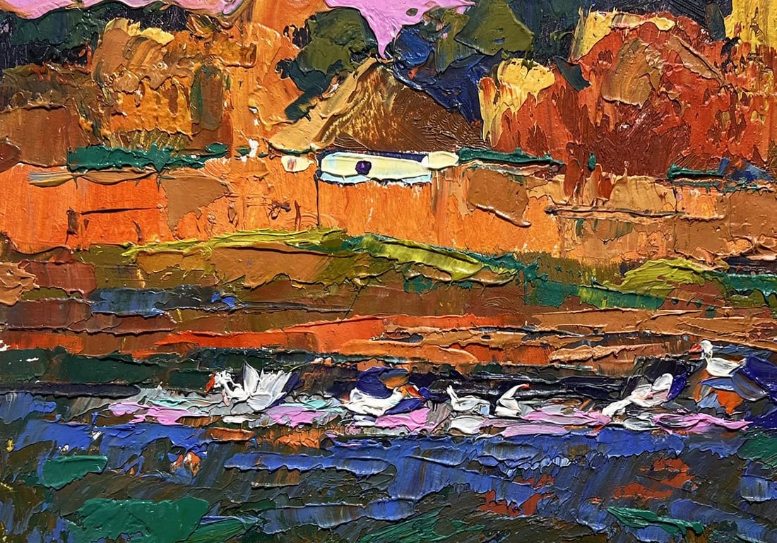 Oil painting Evening by the lake Oksana Kalenyuk - 7