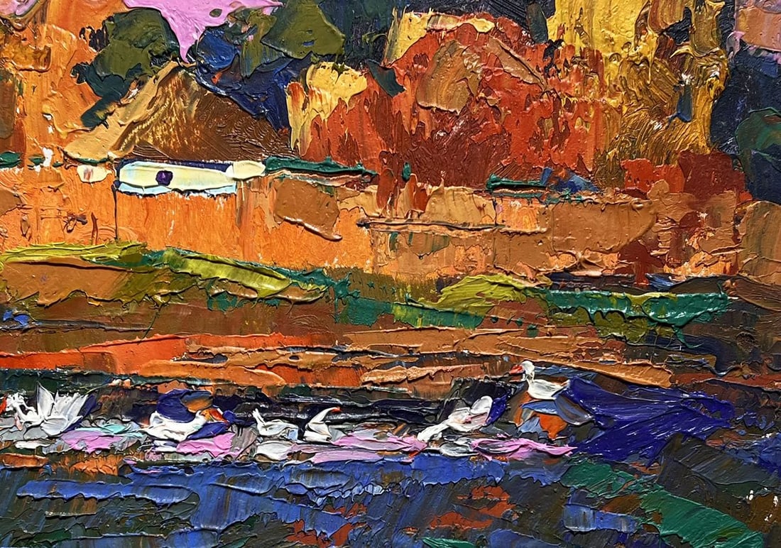Oil painting Evening by the lake Oksana Kalenyuk - 8