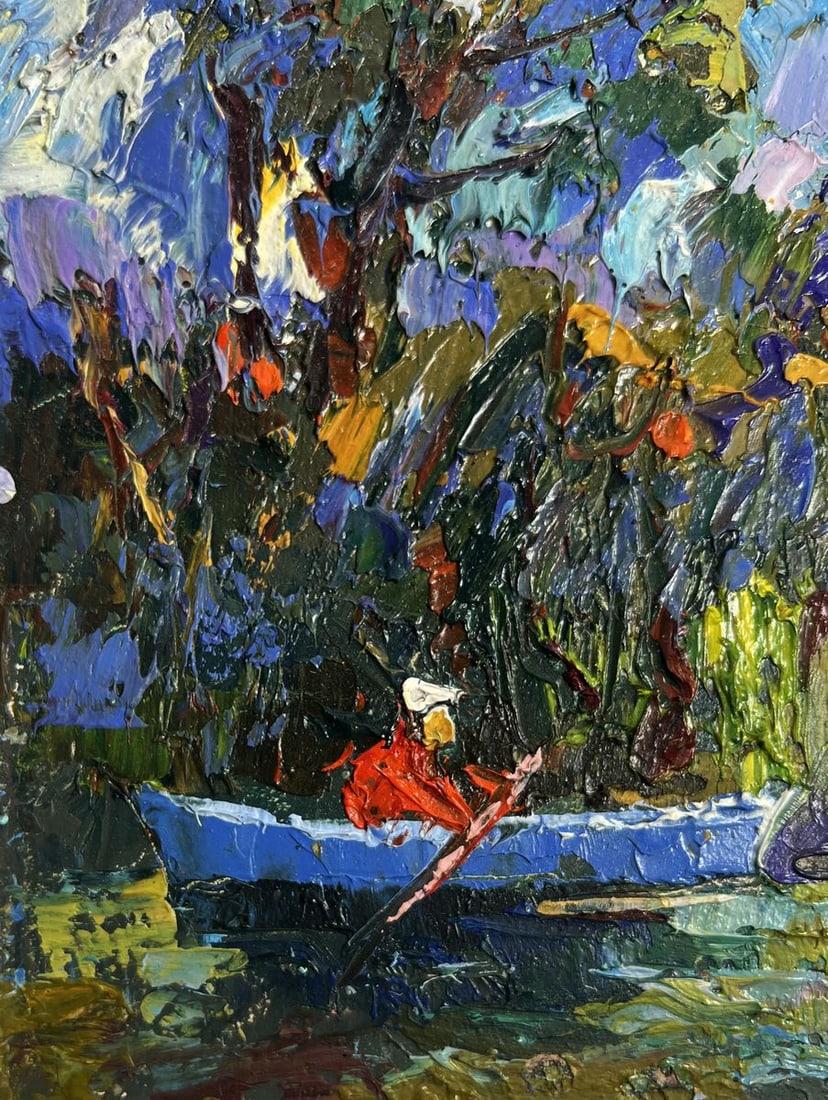 Oil painting Early morning on a boat Alex Kalenyuk - 6