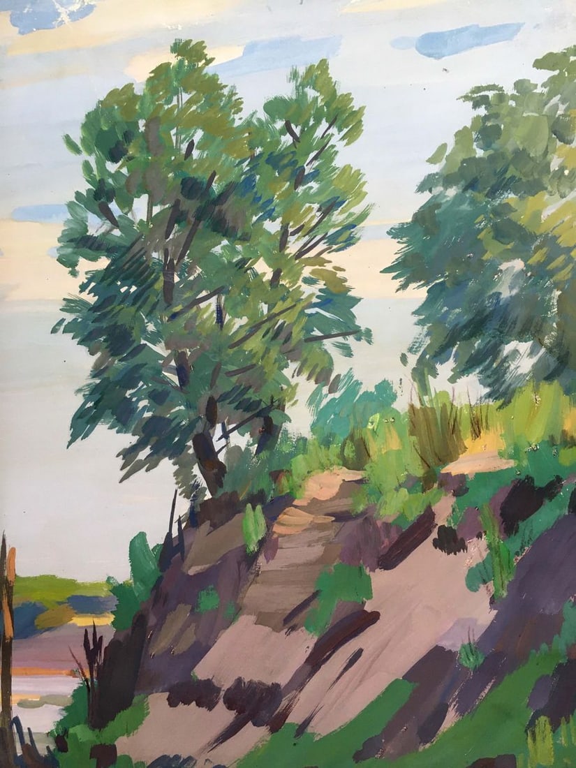 Gouache painting At a lake Chernikov Vladimir Mikhailovich - 3