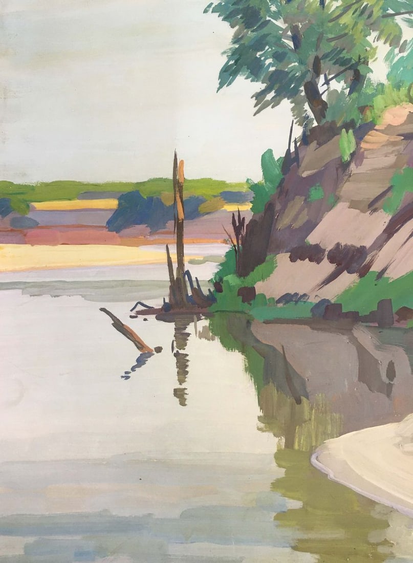 Gouache painting At a lake Chernikov Vladimir Mikhailovich - 5