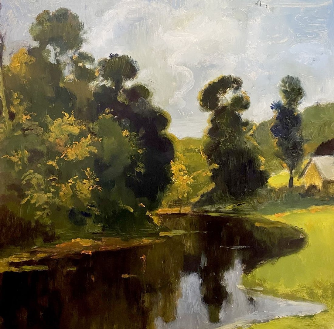 Oil painting Quiet backwater Litvinov Oleg Arkad'yevich: Title: Oil painting Quiet backwater Litvinov Oleg Arkad'yevich Description: Litv 231 *** ABOUT THIS PAINTING *** * TITLE: "Quiet backwater" * ARTISTS: Litvinov Oleg Arkad'yevich * SIZE: 52x55