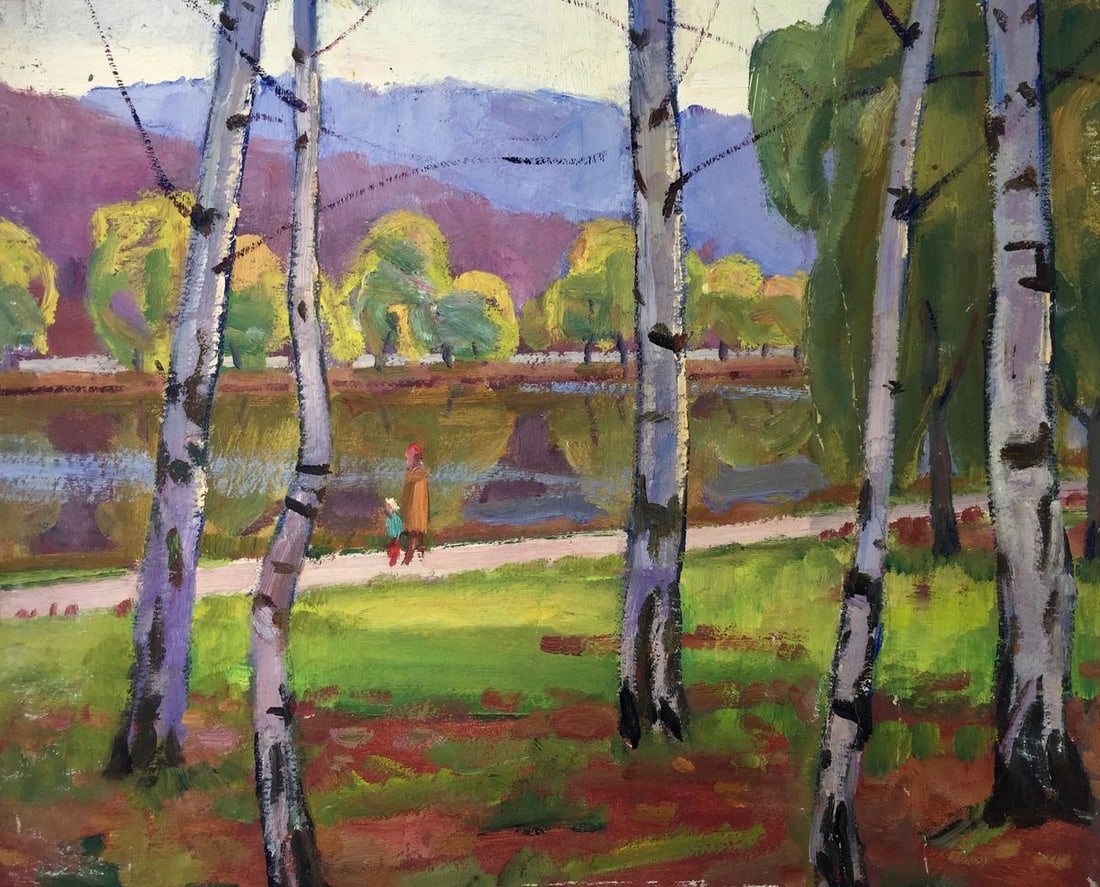 Oil painting Walk in the park Khrustalenko Nikolay Alexandrovich: Title: Oil painting Walk in the park Khrustalenko Nikolay Alexandrovich Description: GS 217 *** ABOUT THIS PAINTING *** * TITLE: "Walk in the park" * ARTISTS: Khrustalenko Nikolay Alexandrovich * SIZE