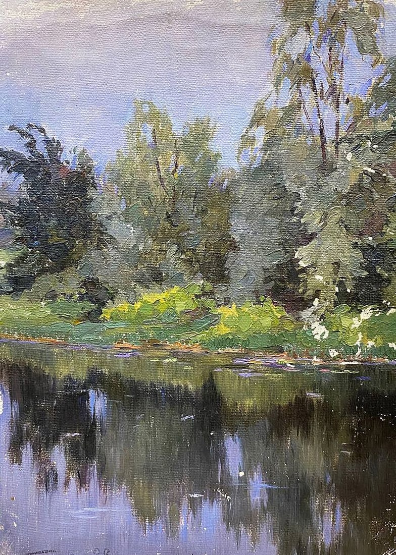 Oil painting Evening in the forest Gorobec Pavlo: Title: Oil painting Evening in the forest Gorobec Pavlo Description: GS 343 *** ABOUT THIS PAINTING *** * TITLE: "Evening in the forest" * ARTISTS: Gorobec Pavlo * SIZE: 25x18 cm/'9.84x7.08 inches' * 