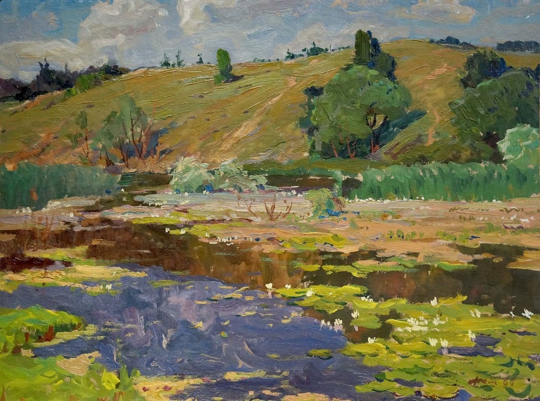 Oil painting Lilies Fomin Anatoly Nikiforovich: Title: Oil painting Lilies Fomin Anatoly Nikiforovich Description: Verns 209 *** ABOUT THIS PAINTING *** * TITLE: "Lilies" * ARTISTS: Fomin Anatoly Nikiforovich * SIZE: 45x60 cm/'17.71x23.62 inches'