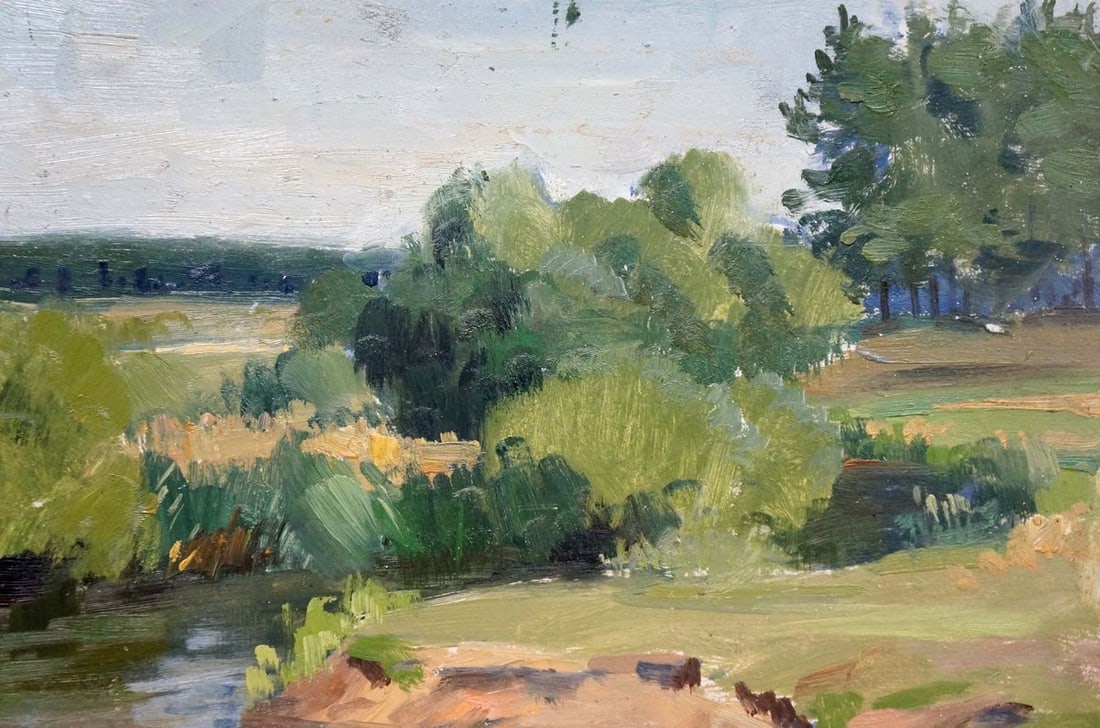 Oil painting Lake landscape Gantman Moses Faybovich - 4