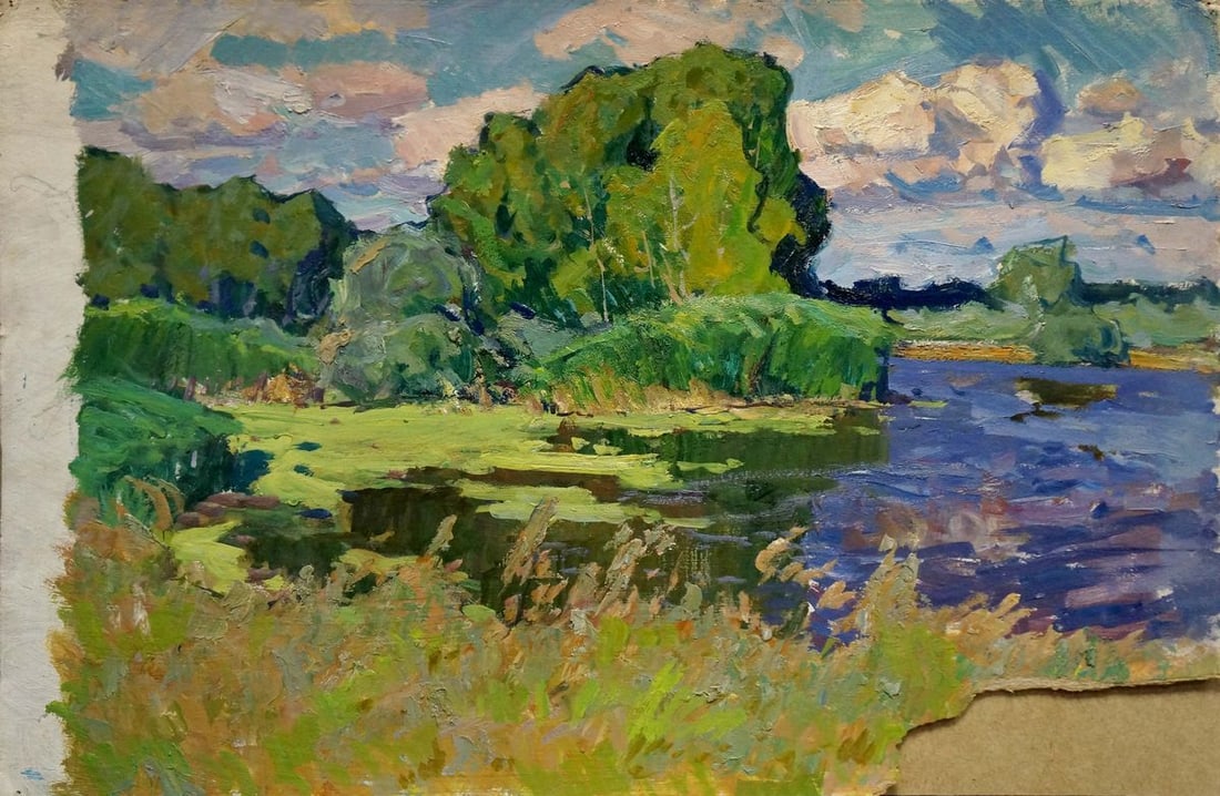 Oil painting Natural landscape Fomin Anatoly Nikiforovich: Title: Oil painting Natural landscape Fomin Anatoly Nikiforovich Description: Verns 389 *** ABOUT THIS PAINTING *** * TITLE: "Natural landscape" * ARTISTS: Fomin Anatoly Nikiforovich * SIZE: 49x74 cm/