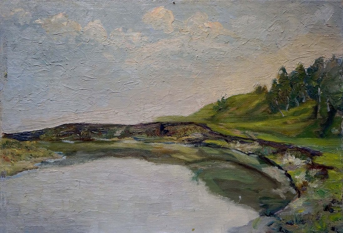 Oil painting Tender evening Gnatyuk V. S.: Title: Oil painting Tender evening Gnatyuk V. S. Description: Verns 757 *** ABOUT THIS PAINTING *** * TITLE: "Tender evening" * ARTISTS: Gnatyuk V. S. * SIZE: 34x50 cm/'13.38x19.68 inches' * MEDIUM: