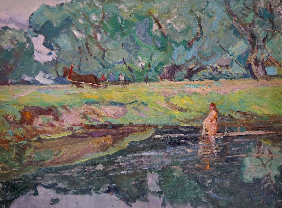 Oil painting Pond near the forest Sevastyanov Viktor Grigorievich: Title: Oil painting Pond near the forest Sevastyanov Viktor Grigorievich Description: Verns 1026 *** ABOUT THIS PAINTING *** * TITLE: "Pond near the forest" * ARTISTS: Sevastyanov Viktor Grigorievich 