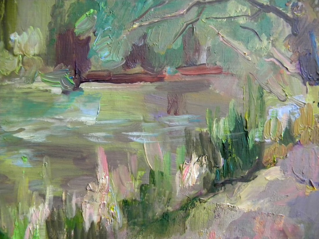 Oil painting Near the lake Anatoly Kymnatny - 4