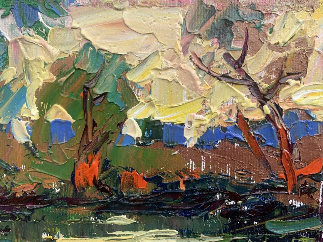 Oil painting Evening over the pond Kalenyuk Alex - 4