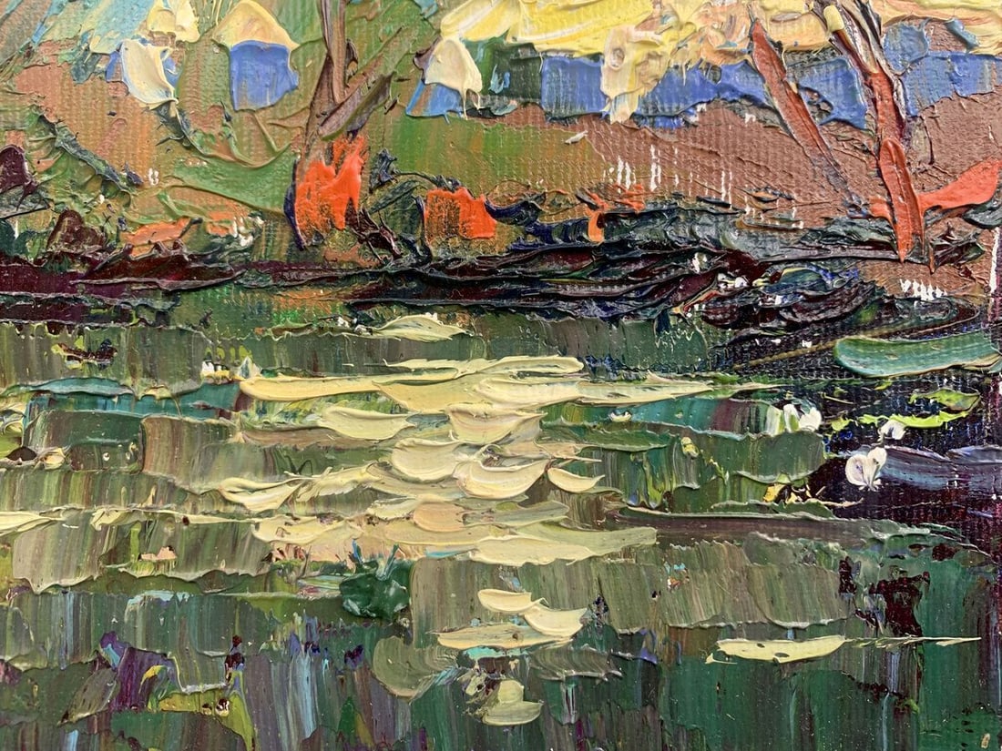 Oil painting Evening over the pond Kalenyuk Alex - 5