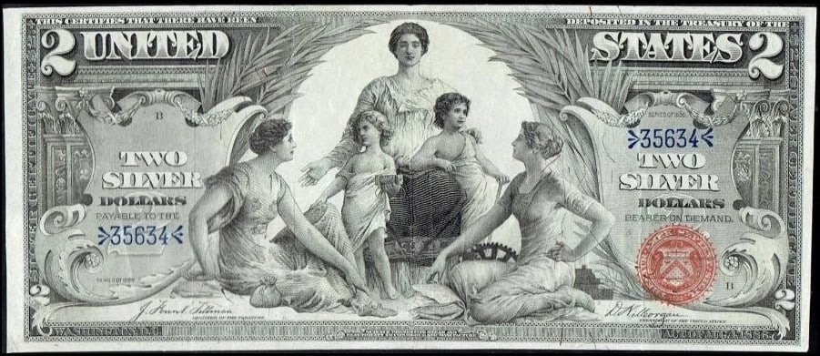 1896 $2 Silver Cert "Educational Note" (1 of 5)