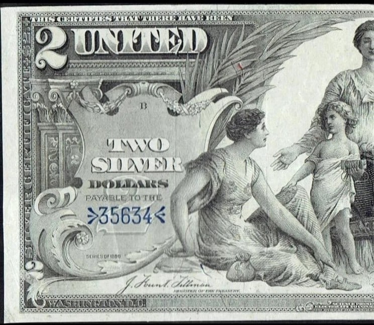1896 $2 Silver Cert "Educational Note" - 3