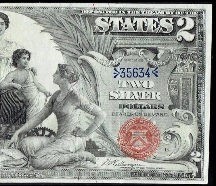 1896 $2 Silver Cert "Educational Note" - 4