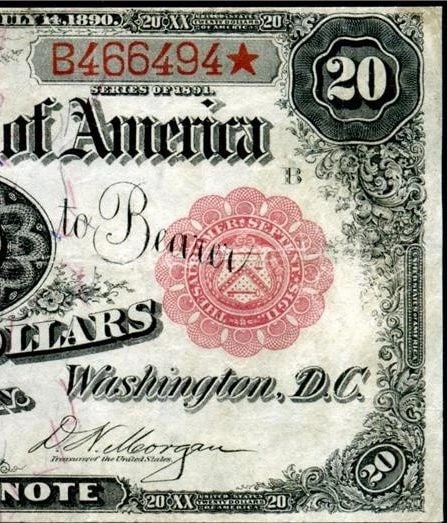 1891 Marshall $20 "Coin Note" - Rare - 4