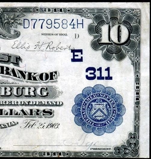1902 $10 Gettysburg NB #311 - Scarce - 3