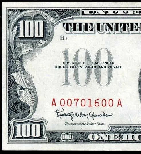 1966 $100 Red Seal - Last of Its Kind - 5