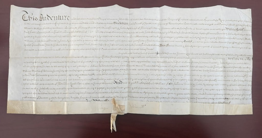 1672 Smith/Martin Indenture - Rare: A Rare and Tangible Link to Seventeenth Century England This listing offers a genuine and historically significant artifact from seventeenth century England. It is an English indenture document from