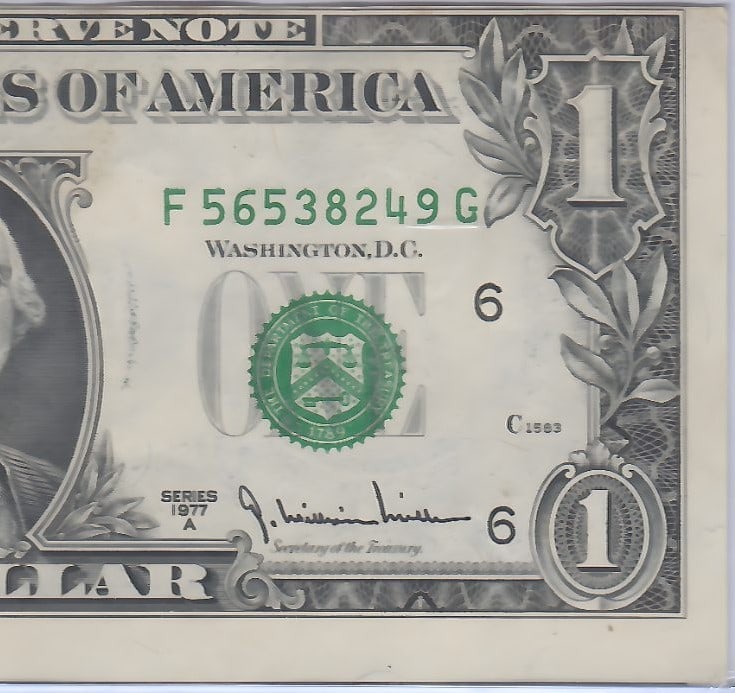1977A $1 Cutting/Margin Error - Rare - 3