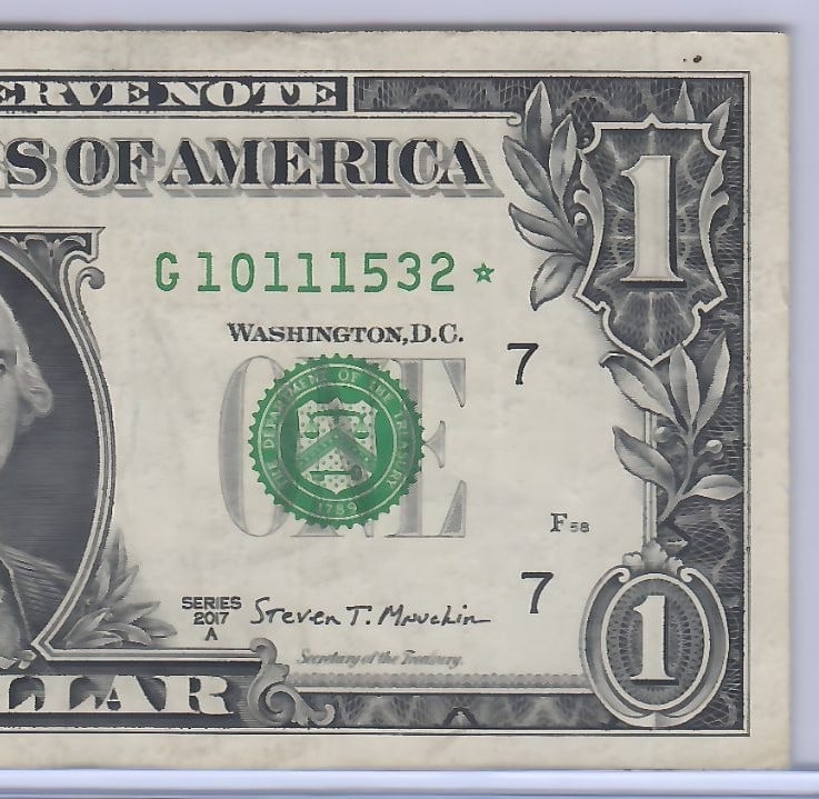 2017A $1 Star - Triple 1 G10111532* - 3