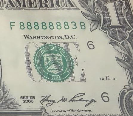 Year of Rat $1 - Near Solid 88888883 - 4