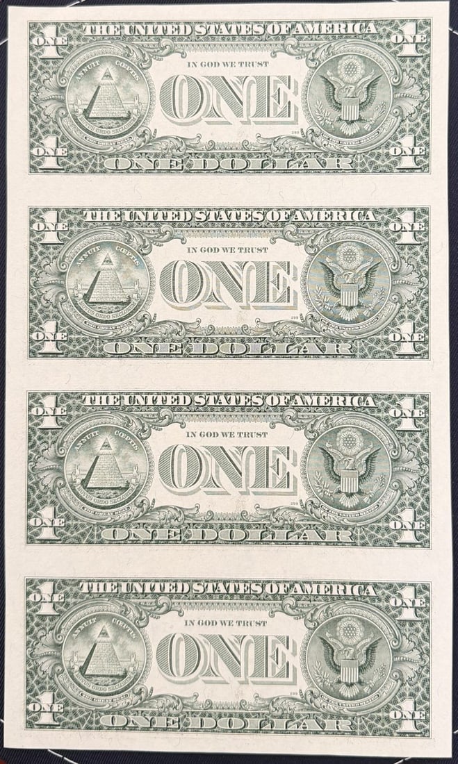 1985 $1 Uncut Sheet - Crisp BEP - 2