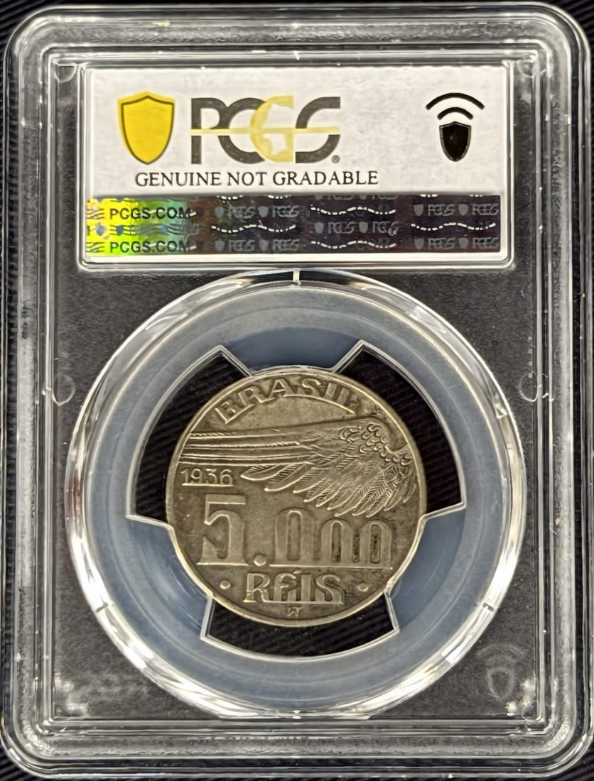 1936 Brazil 5000R - Santos Dumont PCGS - 2