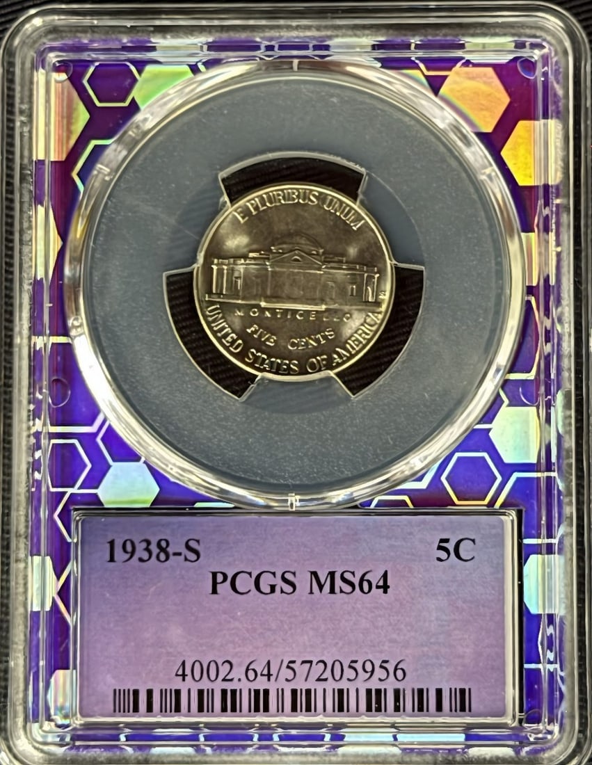 1938-S Nickel MS64 - Key Date PCGS - 2