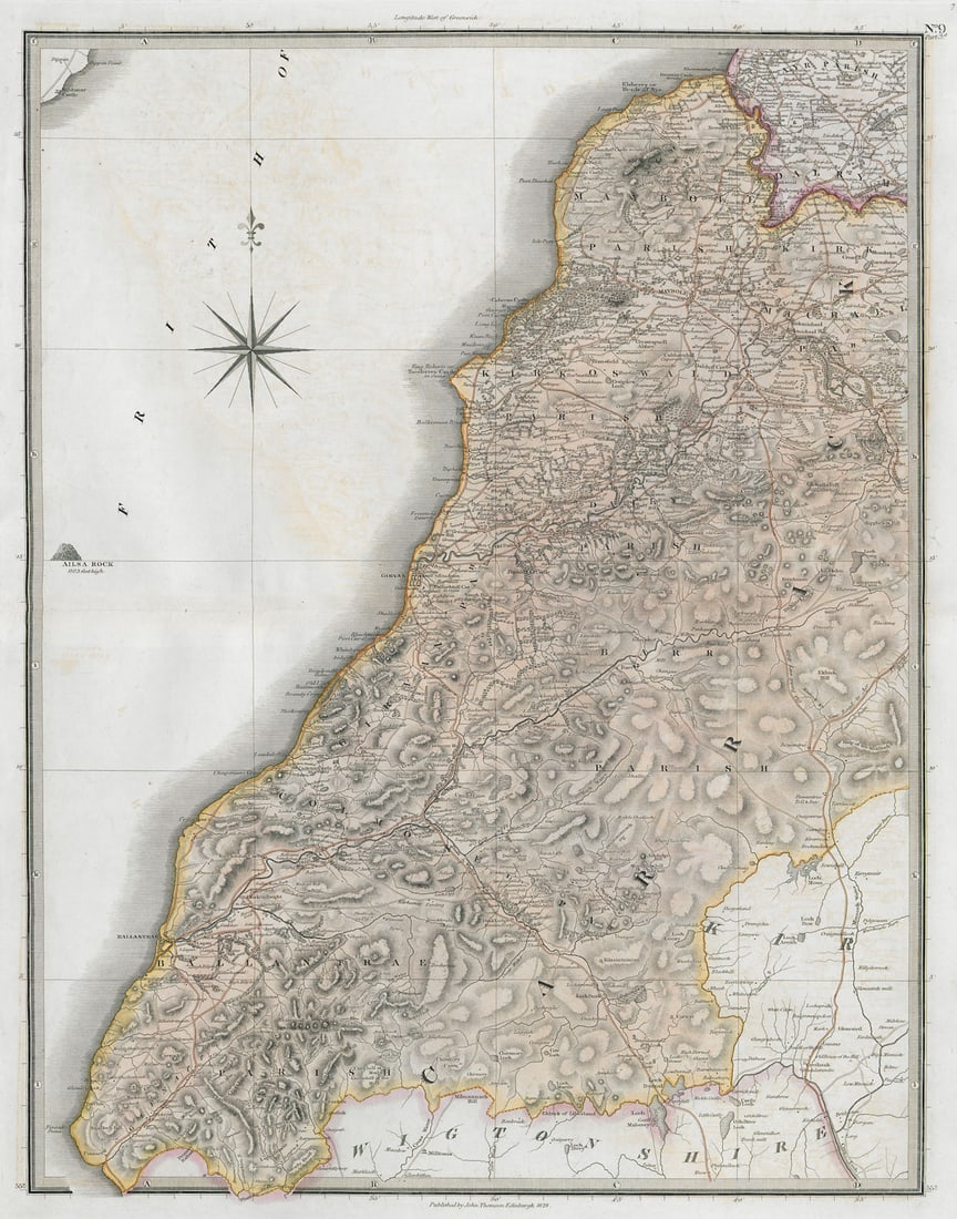 Ayrshire south-west sheet. Turnberry Maybole Girvan Ballantrae. THOMSON 1832 map (1 of 1)