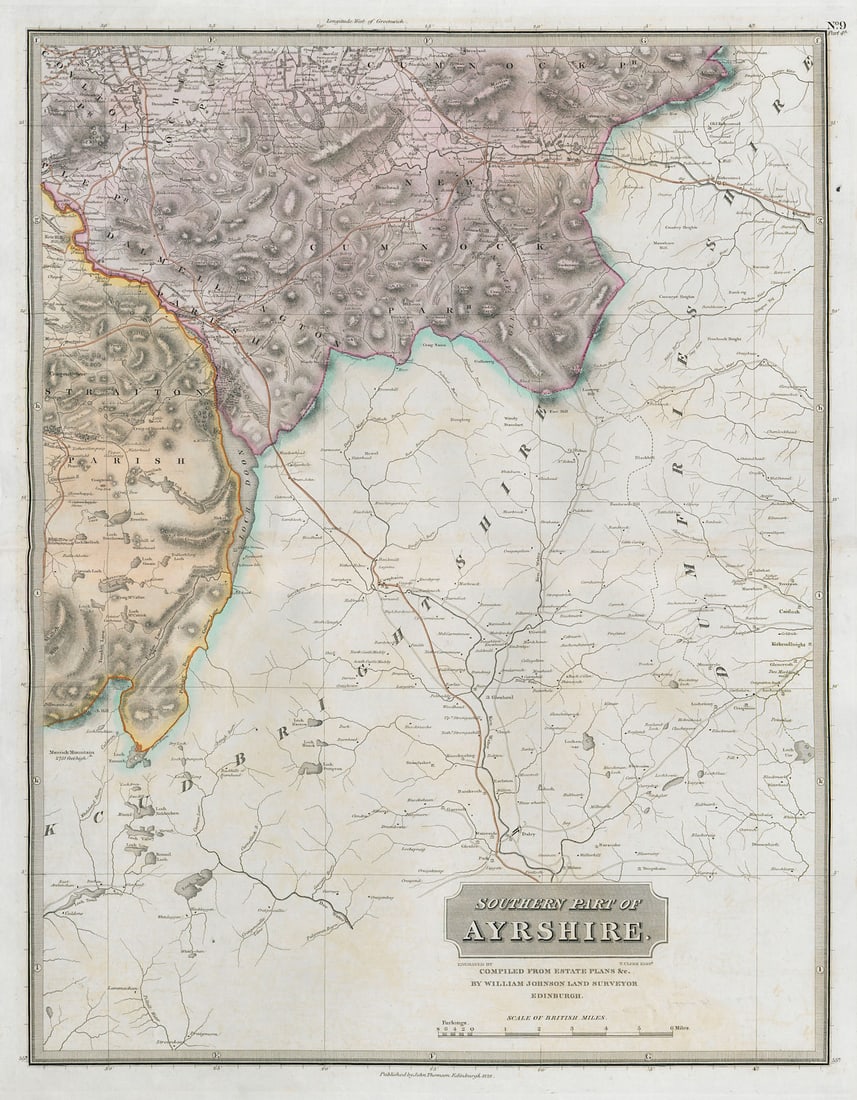 Ayrshire south-east sheet. Dalmellington New Cumnock. THOMSON 1832 old map (1 of 1)