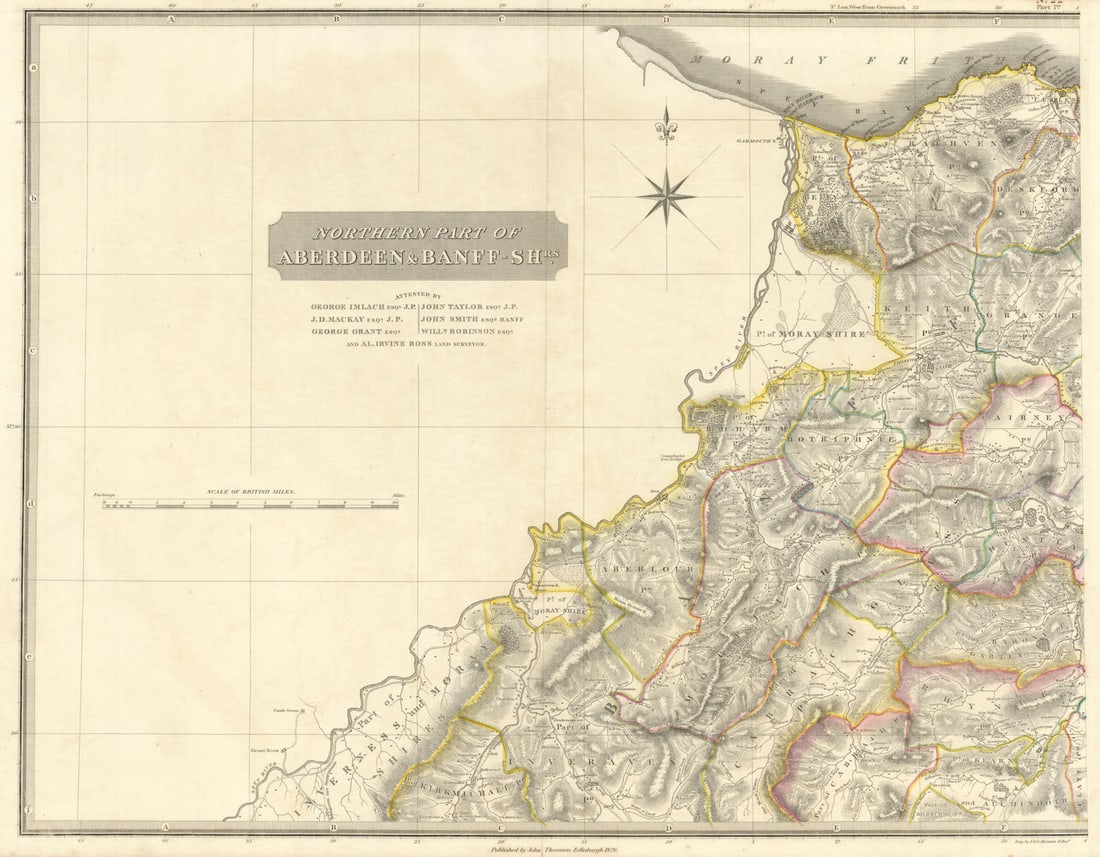 Aberdeen & Banffshires north-west. Speyside. Cullen Dufftown. THOMSON 1832 map (1 of 1)