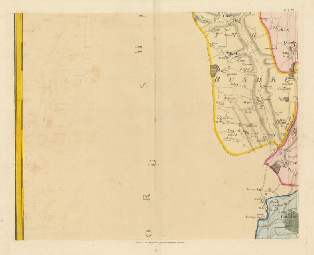 Essex NW #6 Uttlesford Clavering Manuden Birchanger. Chapman/André 1777 map (1 of 1)