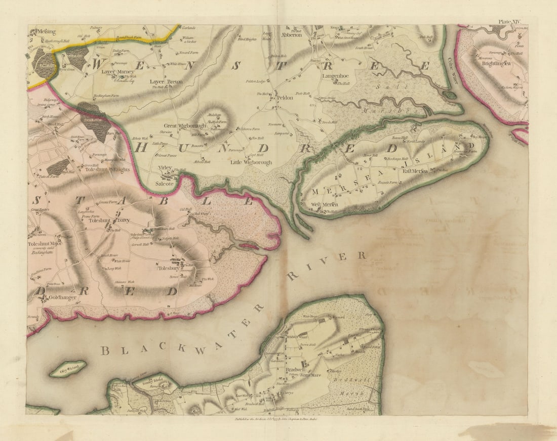 Essex E #14 Maldon West Mersea Brightlingsea Tollesbury. Chapman/André 1777 map (1 of 1)