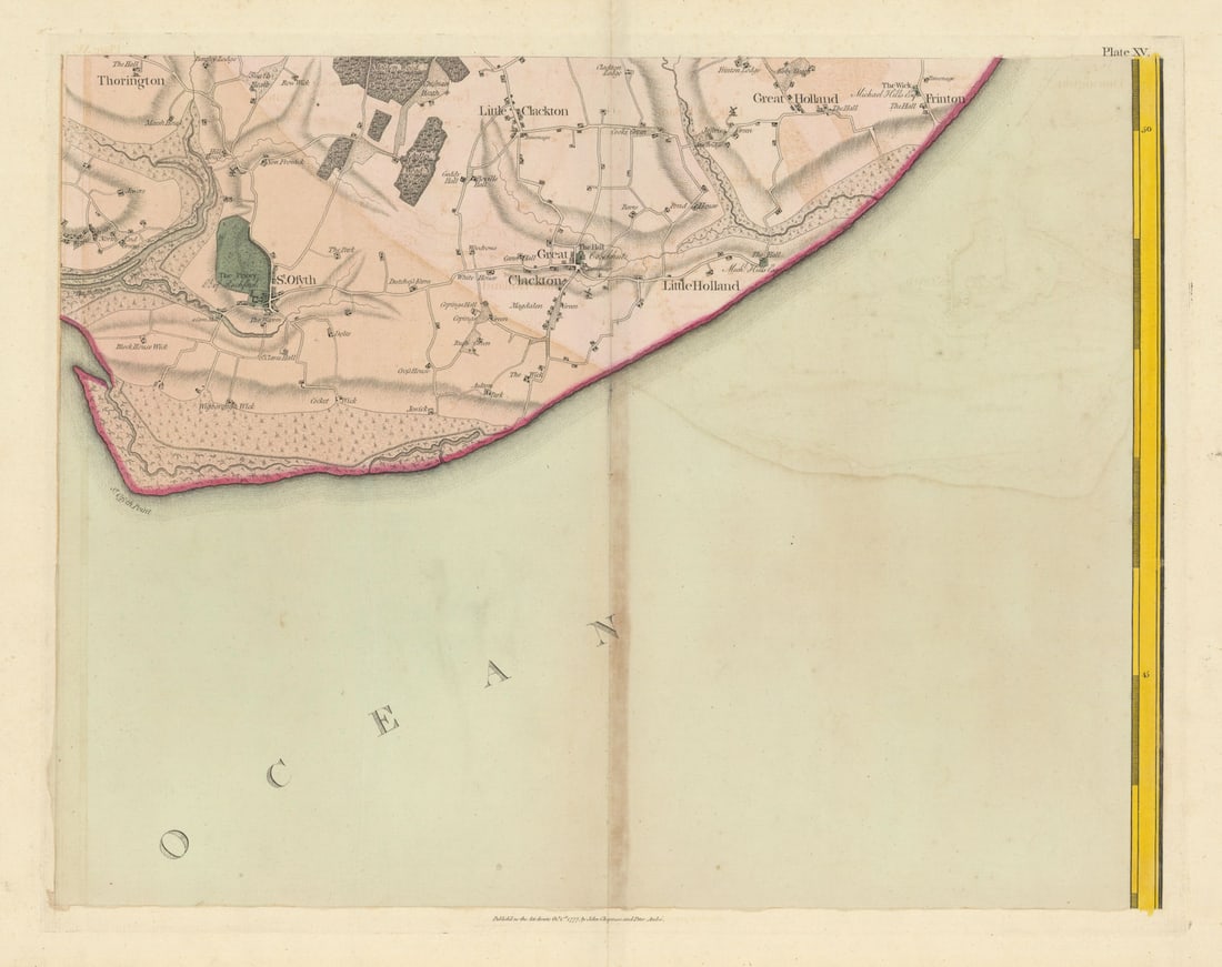 Essex E #15 Tendring Clacton-on-Sea Frinton/Sea Jaywick. Chapman/André 1777 map (1 of 1)