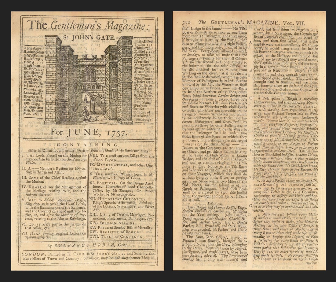 Wanted notice, reward offered & description of highwayman Dick Turpin 1737 (1 of 1)