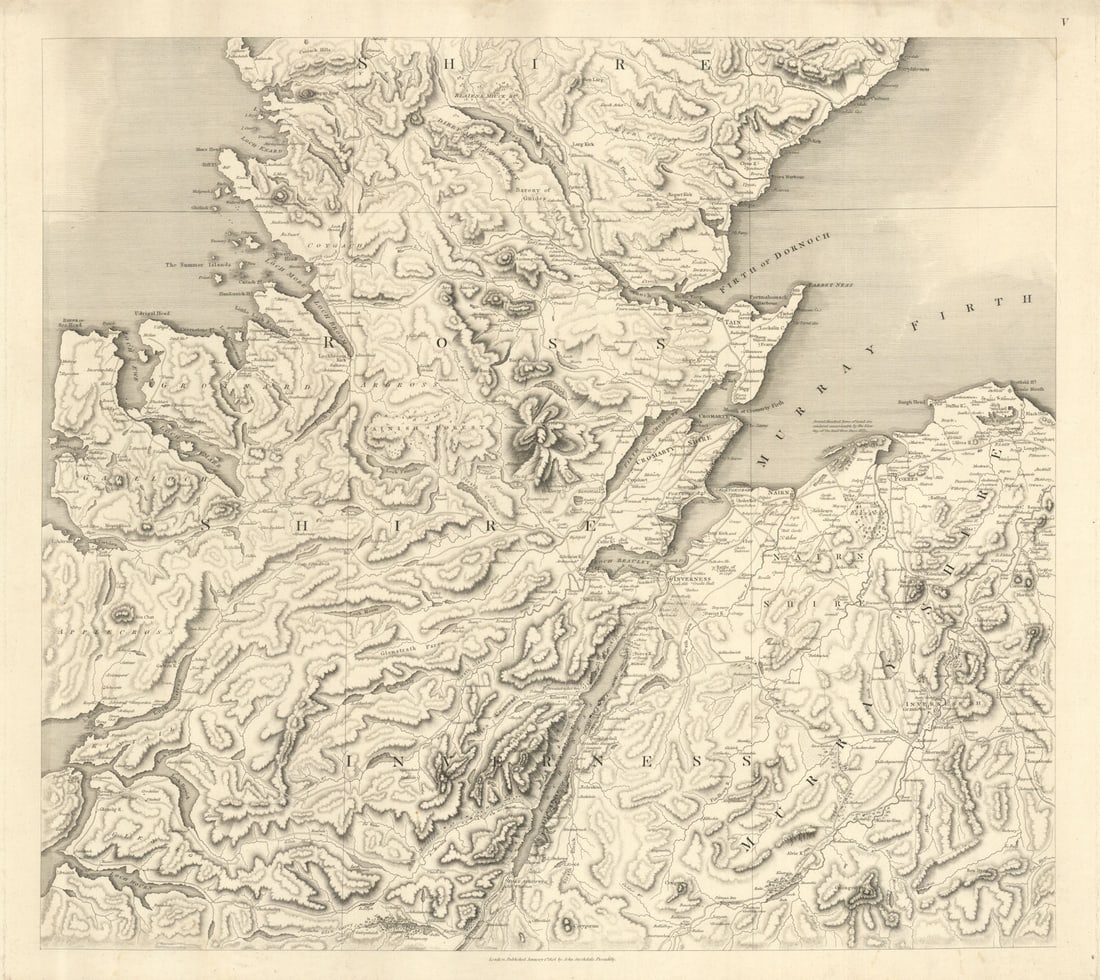 #5 Scottish Highlands. Ross & Inverness-shire, Moray Firth. Stockdale 1806 map (1 of 1)