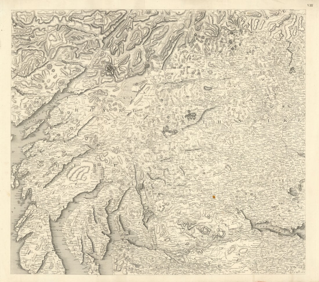 #8 Scottish Loch country. West central Scotland. Perthsire. Stockdale 1806 map (1 of 1)