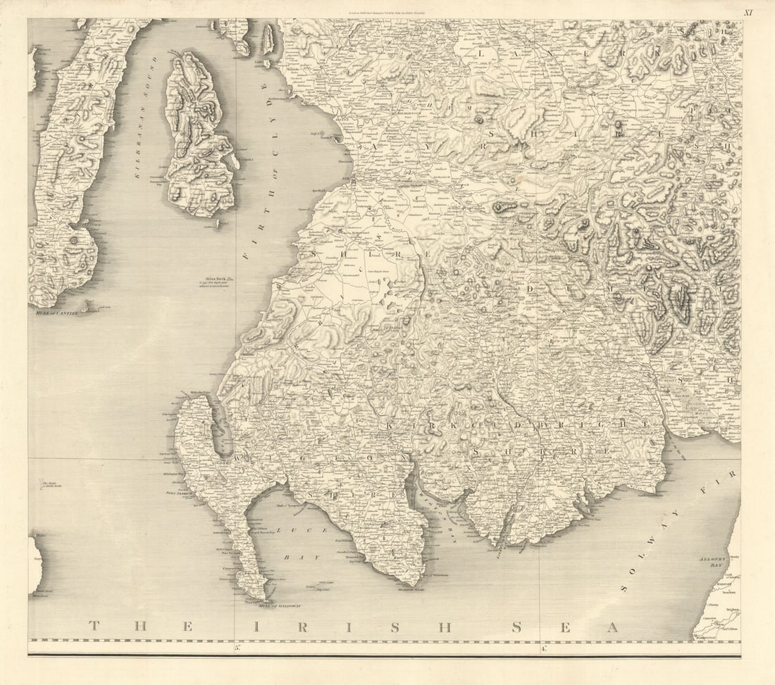 #11 South-west Scotland and Firth of Clyde. Arran Kintyre. Stockdale 1806 map (1 of 1)