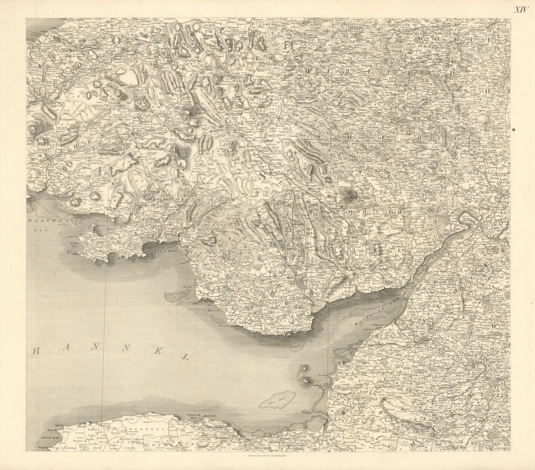 #14 South Wales and Severn Estuary. Somerset Coast. Stockdale 1809 old map (1 of 1)