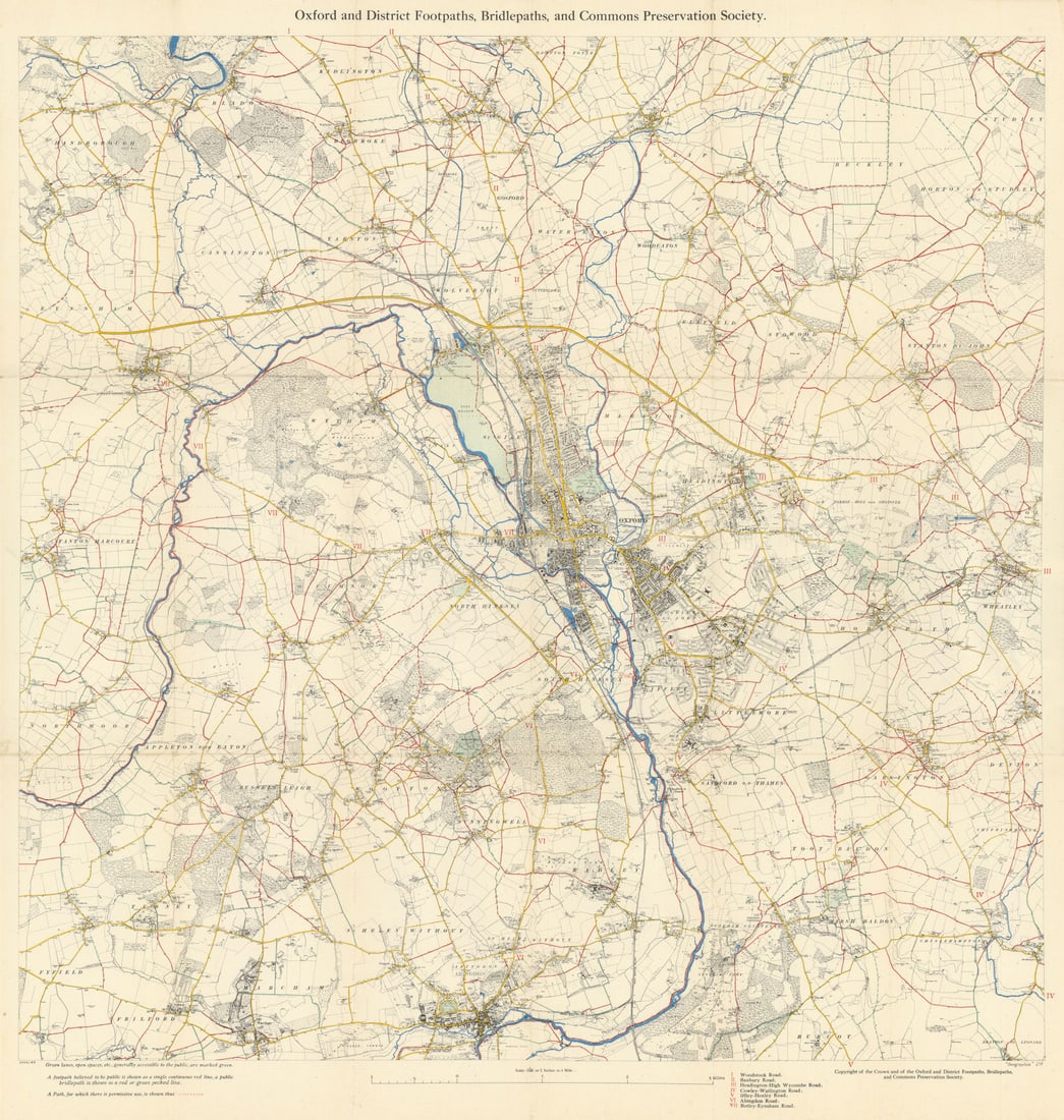 Oxford & District Footpaths, Bridlepaths & Commons Preservation Society 1945 map (1 of 1)