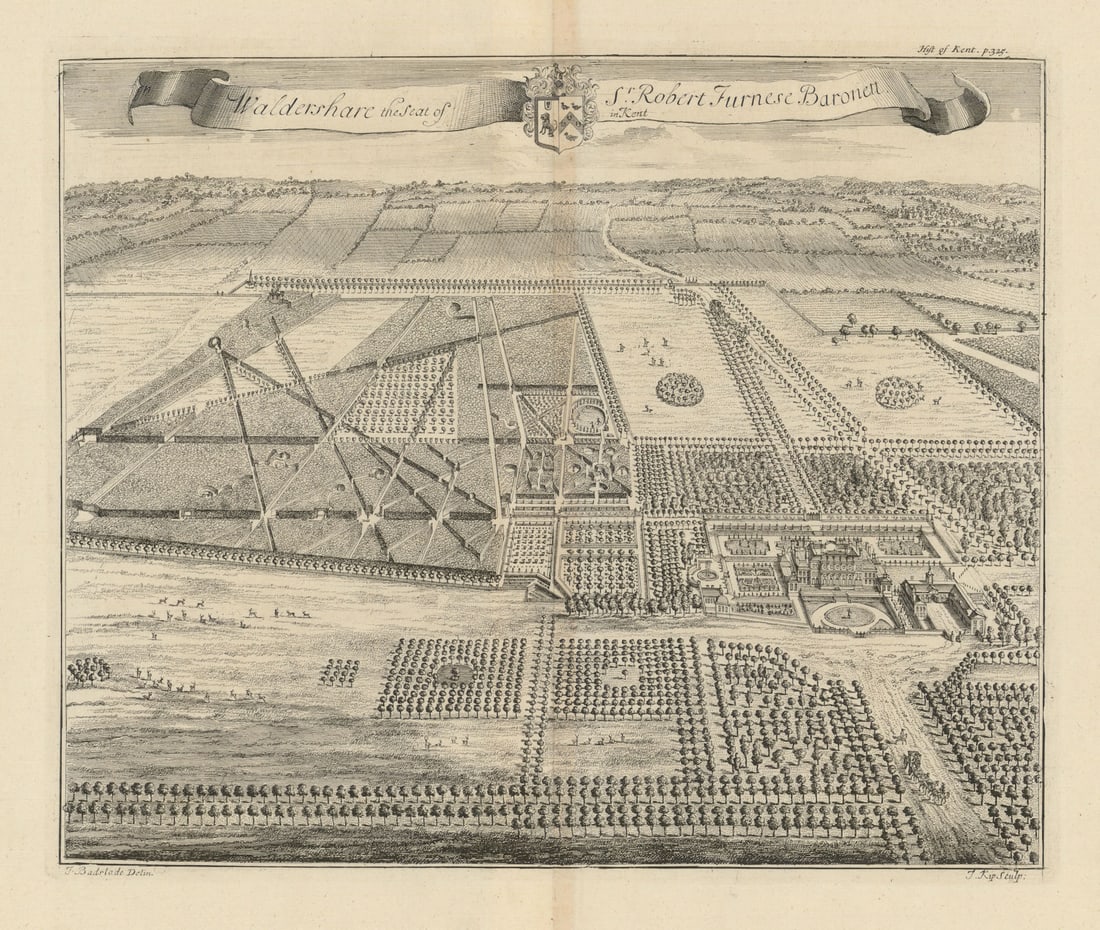 Waldershare Park, Seat of Sir. Robert Furnese Baronett, Kent—Badeslade/Kip 1719 (1 of 1)