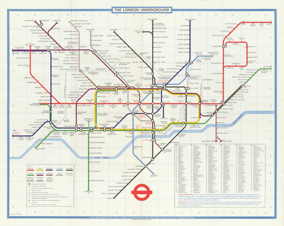 London Underground quad royal poster map. Jubilee Line complete. GARBUTT #1 1979: The London Underground [no print code]. The map has no print code and is undated, but the network configuration appears the same as pocket map #1 1979. The Jubilee line is shown as complete (opened Ma
